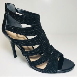 Nina Rhinestone gladiator open toes shoes.